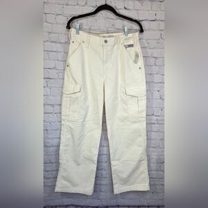 GAP Women's Off-White Straight Leg Cargo Pants